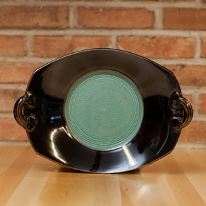 Royce Yoder - Rectangle Handled Plate in Copper | Black Glaze