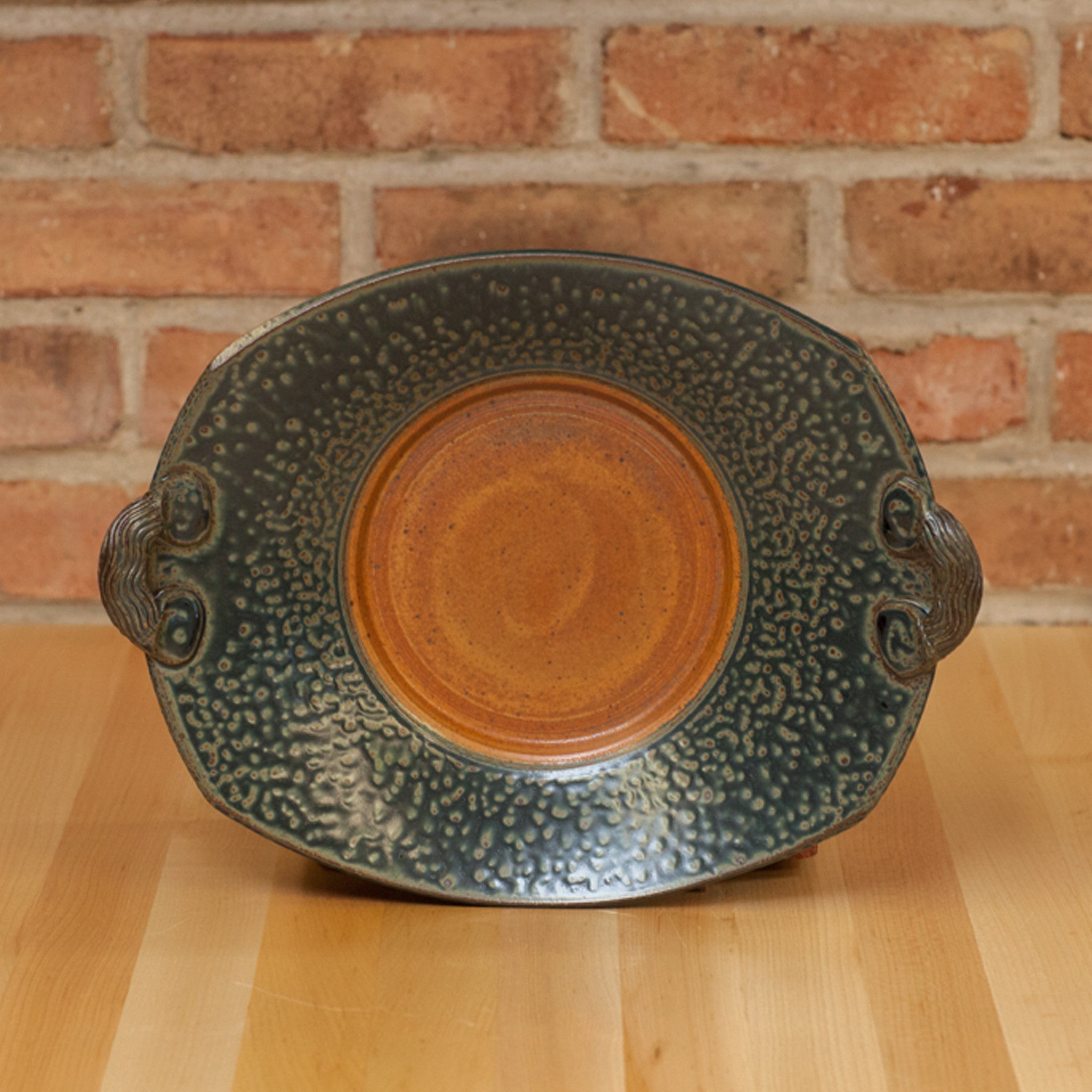 Royce Yoder - Rectangle Handled Plate in Tan | Ash Glaze