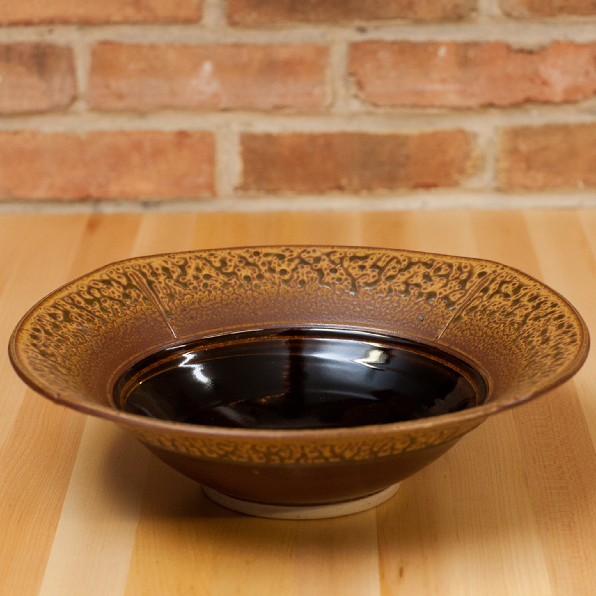 Royce Yoder - Serving Bowl in Brown Ash | Black Glaze