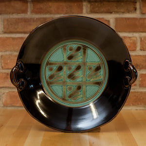 Royce Yoder - Square Handled Plate in Copper | Black Glaze